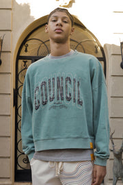 Home Room Green Chopped Crewneck