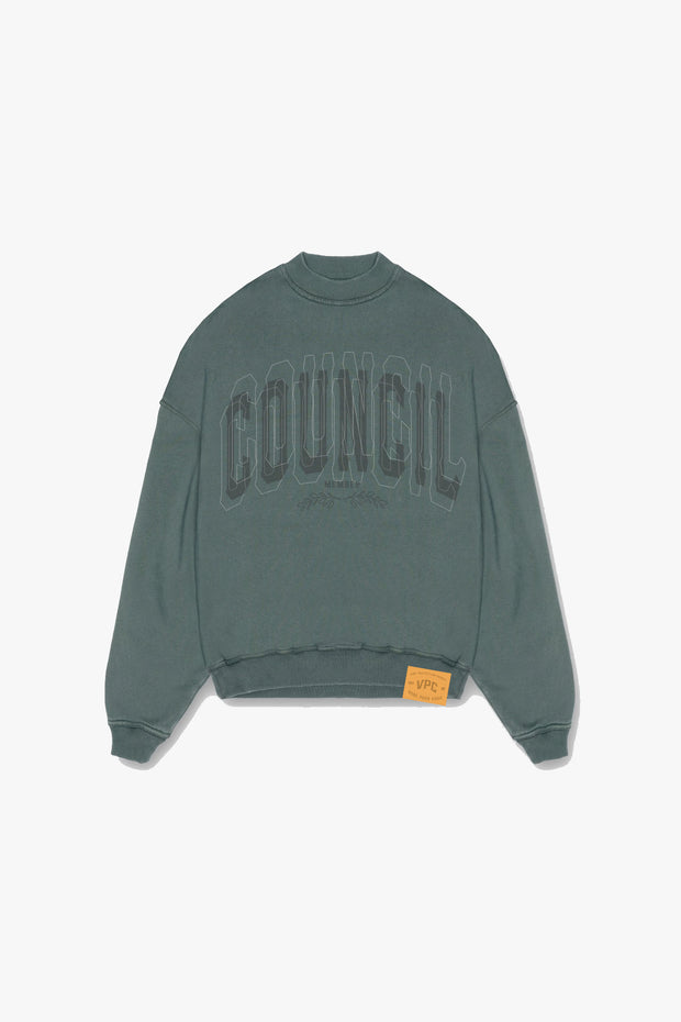 Home Room Green Chopped Crewneck
